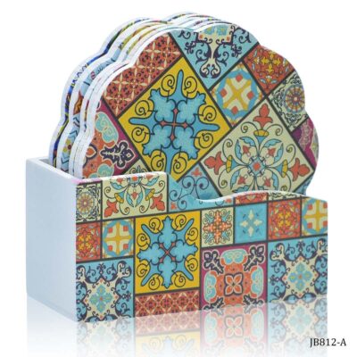 Tea Coaster Printed Flower Mix Design