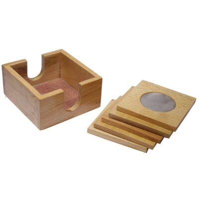 Tea Coaster Wooden Square Set