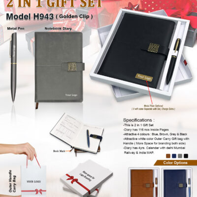 Notebook Diary & Metal Pen