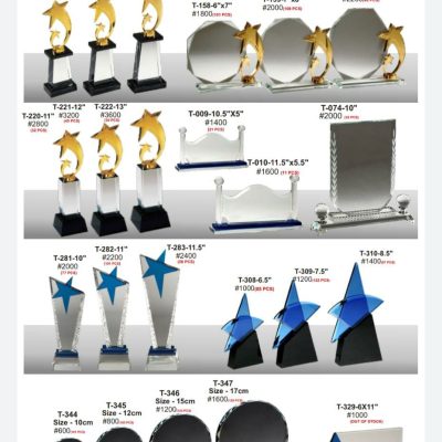 CRYSTAL GLASS TROPHIES
