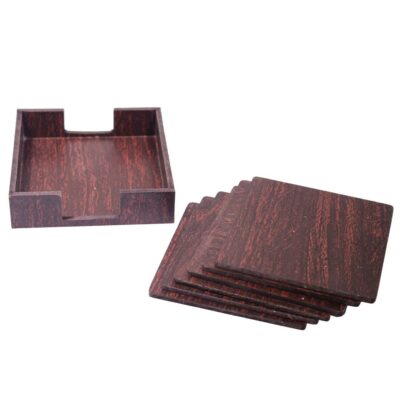 Tea Coaster Wooden Dark Brown