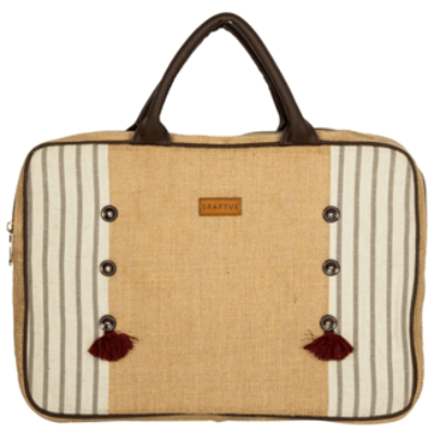 Jute & fabric Laptop bag