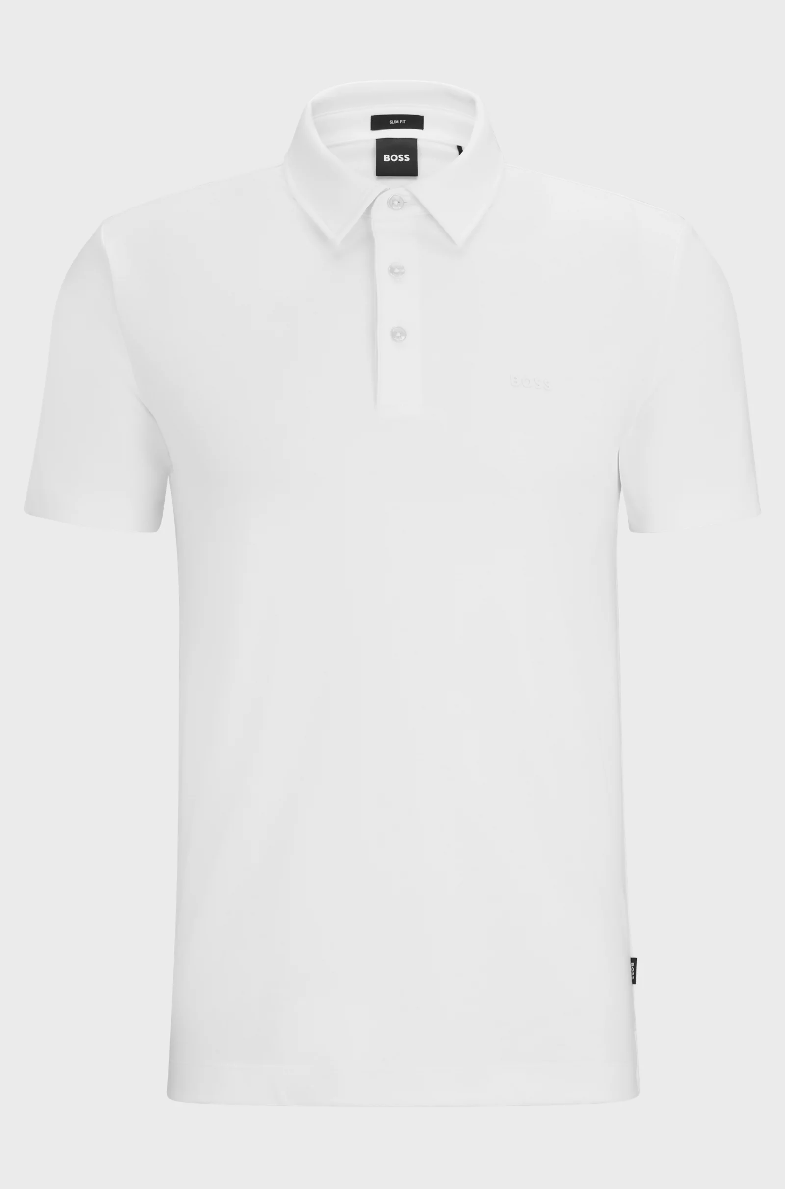 Hugo Boss Interlock-Cotton Slim-Fit Polo Shirt With Rubberised Logo