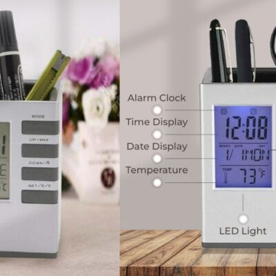 Pen Holder With Digital Watch